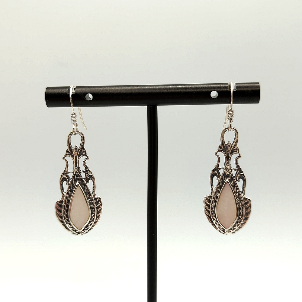 Elegant 925 Vintage Sterling Silver and Smokey Quartz Earrings NWOT